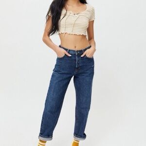 Urban Outfitters Abby Lace-Up Crop Top Size Small